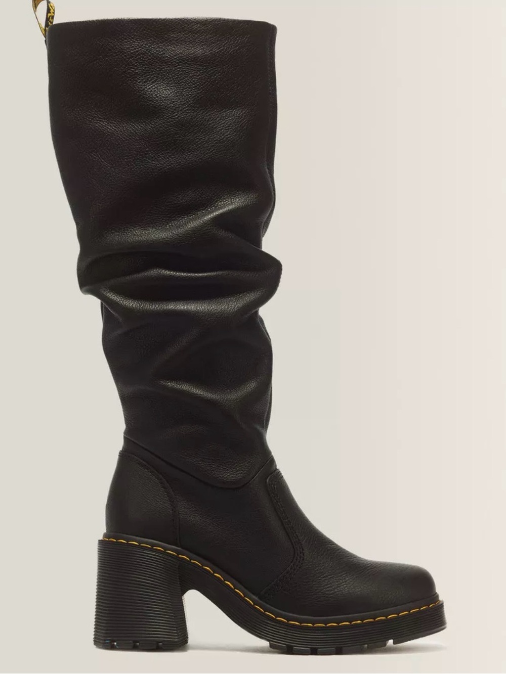 Dr. MARTENS Black leather Knee-High Platform Boots - Picture 2 of 4